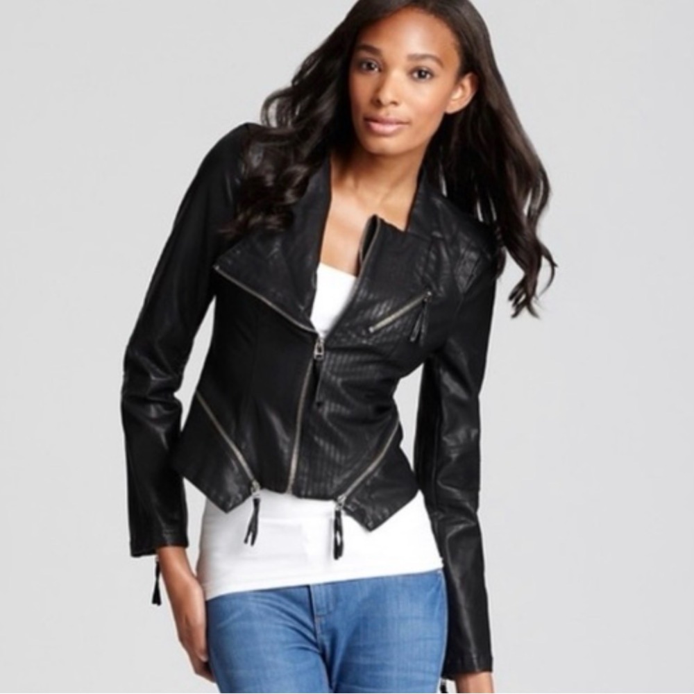 Black Vegan Leather Moto Jacket